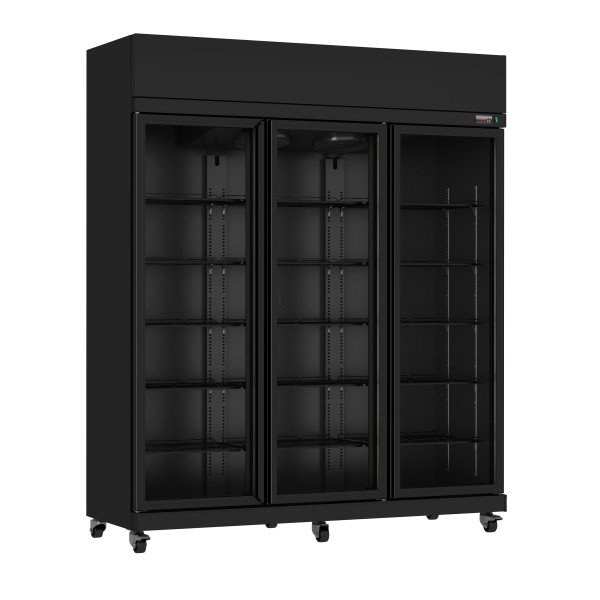 KÜHLSCHRANK 3 GLASTÜREN SCHWARZ IRM-1180R BL