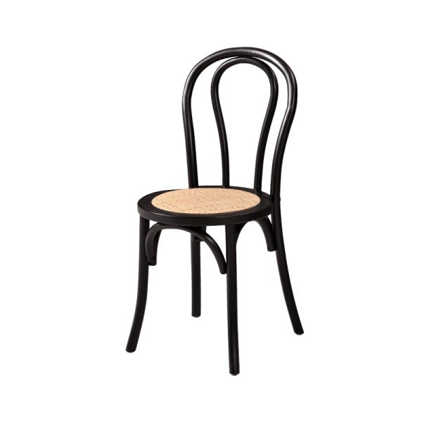 Hochzeitsstuhl MONET WOOD RT schwarz – eleganter Massivholzstuhl für Hochzeitssäle und Gastronomie