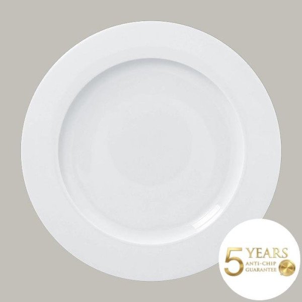 Teller flach mit Rand aus robustem Porzellan, 29,2 cm, 12 Stück – RAK Porcelain Access Serie