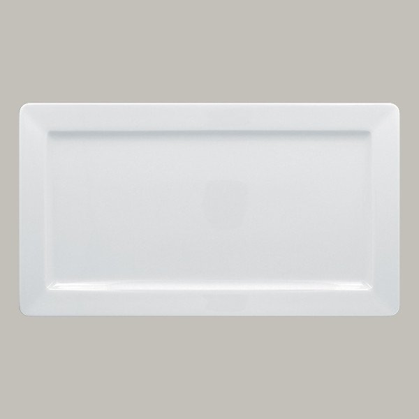 Teller flach mit Rand aus robustem Porzellan, 38,2x21,2 cm, 6 Stück