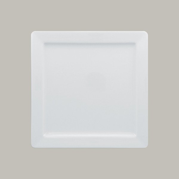 Teller flach mit Rand aus robustem weißem Porzellan, 27 cm, 6 Stück – ideal für Hotels