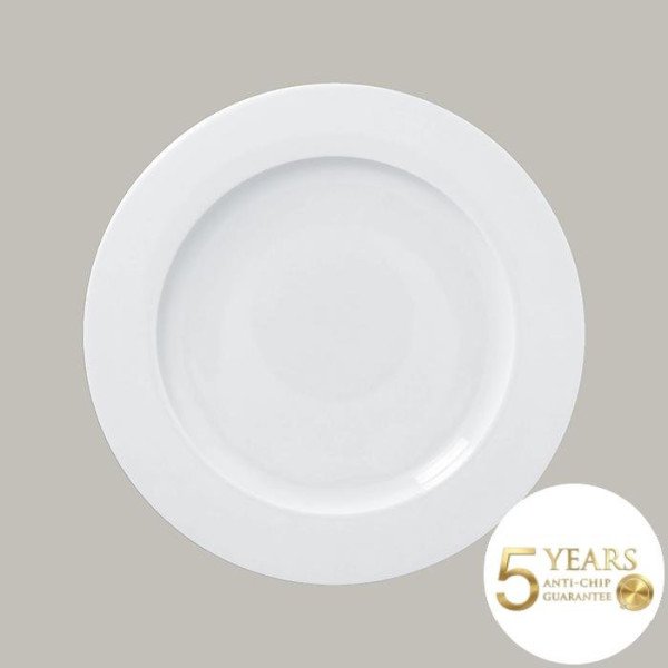 Flacher Teller mit Rand aus robustem Porzellan, 25,1 cm Ø, 12 Stück – RAK Porcelain Access Plus Serie