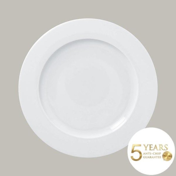 Flacher Teller mit Rand Ø 27,1 cm aus robustem Porzellan, 12 Stück, ideal für Hotels