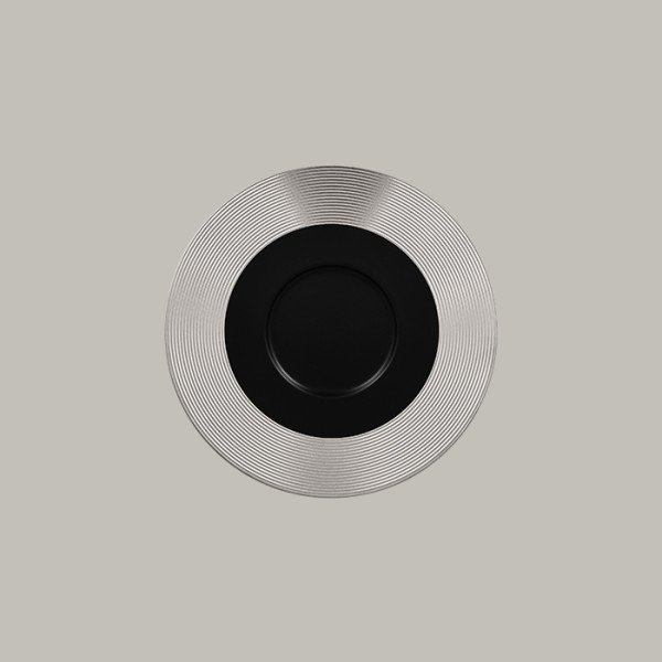 Teller flach mit Rand aus Porzellan, elegant mit Gold-, Silber- oder Bronzeveredelung, Ø 28,7 cm, 12 Stück