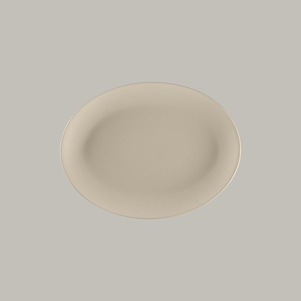 Teller coup flach aus der RAK Earth Argila Kollektion – 6-teiliges Set in ovaler Form mit rauer Ton-Optik
