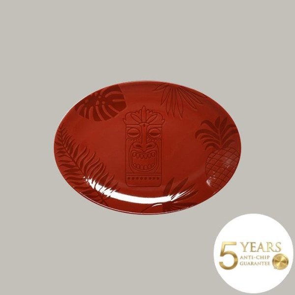 Teller coup flach Aztek in 5 Farben, 6er Set, oval, robust & verspielt