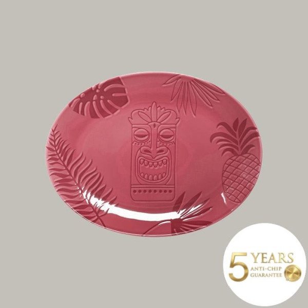 Teller coup flach Aztek Porzellan 36 cm, 6er Set, bunt und robust