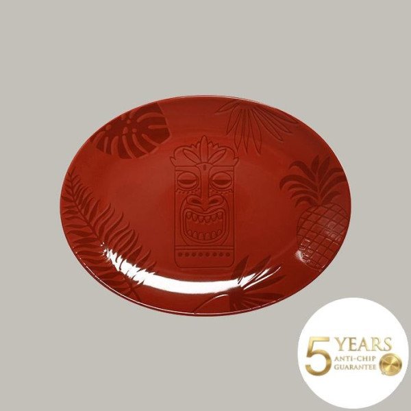 Teller coup flach Aztek in 5 Farben, 6er Set, oval, robust, für Kinder und Erwachsene