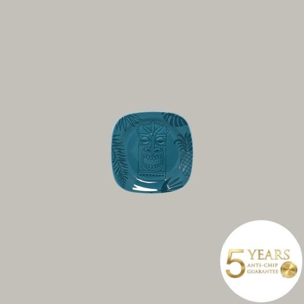 Teller flach mit Rand aus Porzellan, Aztek Kollektion, 24 Stück, 14x14 cm