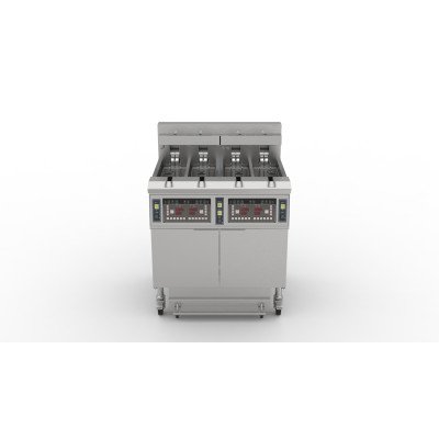 Friggitrice Elettrica iG - 4 x 11,6 Litri con Serbatoi Separati - 28 kW - con Sollevamento Automatico del Cestello e Sistema di 