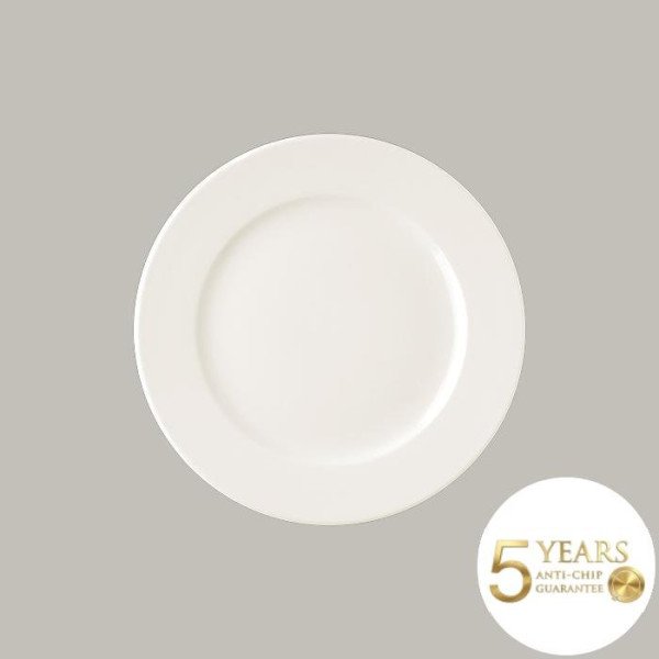 Teller flach mit Rand aus Porzellan, 27 cm, 12er Set – robust & elegant