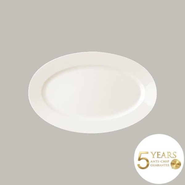Teller flach mit Rand aus Porzellan, 12er Set – robust & elegant