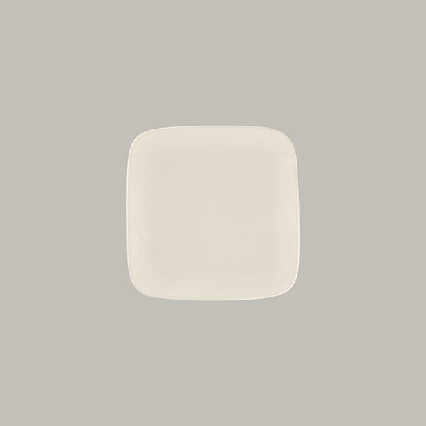 Flacher quadratischer Dessertteller aus Bone China, 21,3 cm, 12 Stück – Le Ballet Kollektion