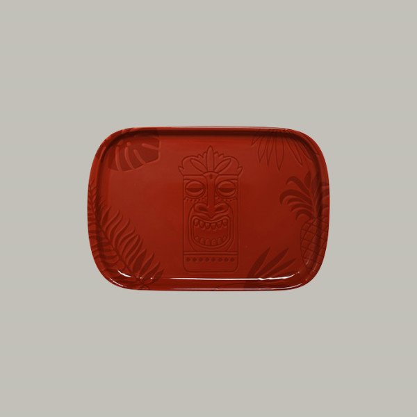 Steakteller Aztek in Rot, 6-teiliges Porzellan-Set von RAK Porcelain, rechteckig, 30x20 cm