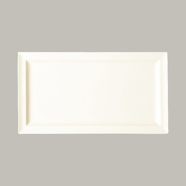 Teller flach mit Rand aus Porzellan, rechteckig, 38,5x21 cm, 6 Stück