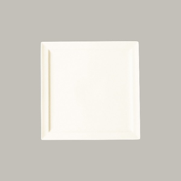 Teller flach mit Rand, quadratisch, 24,3 cm, 12er Set – Classic Gourmet von RAK Porcelain