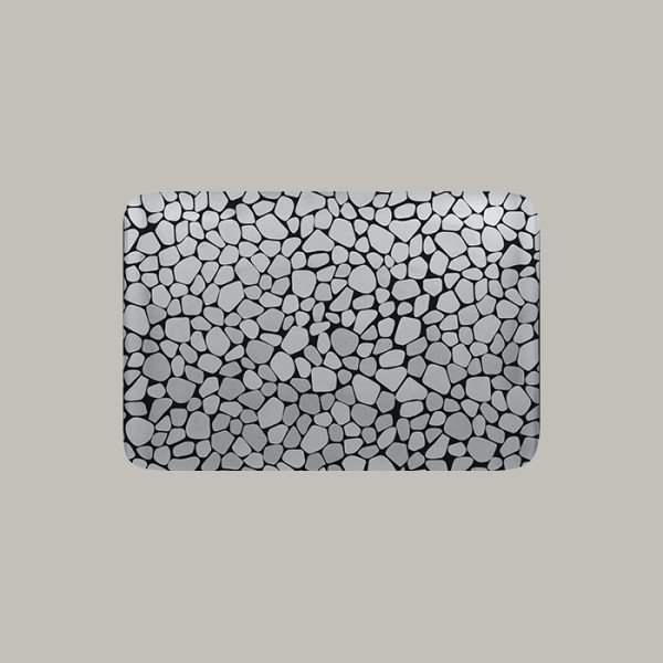 Teller flach mit silberfarbener Pflastersteinoptik, 6er Set von RAK Porcelain – rechteckiges Porzellan