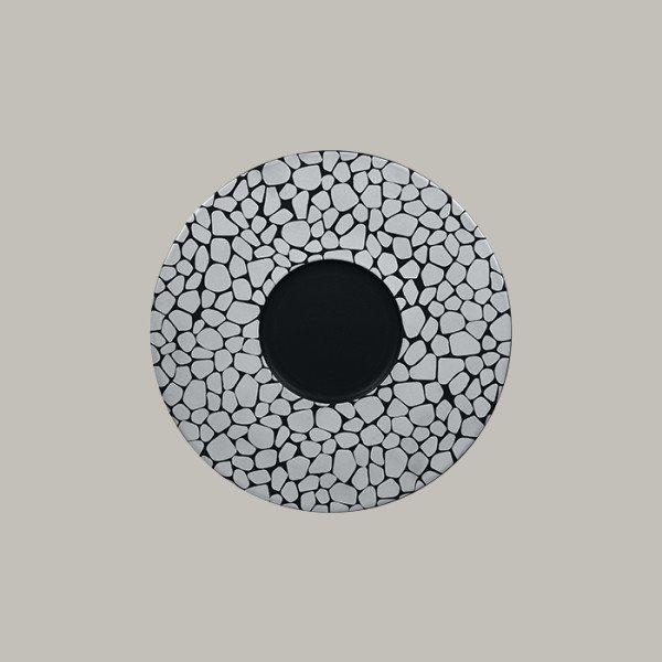 Teller flach mit silberfarbener Pflastersteinoptik – RAK Porcelain 12er Set