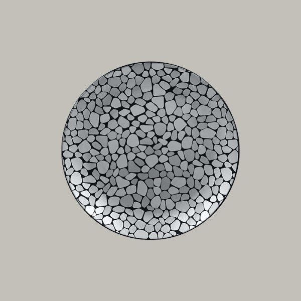 Teller coup flach mit silberfarbener Pflastersteinoptik, 6er Set von RAK Porcelain