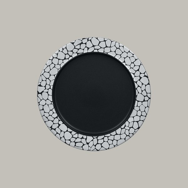 Teller flach mit silberfarbener Pflastersteinoptik, 6er Set von RAK Porcelain