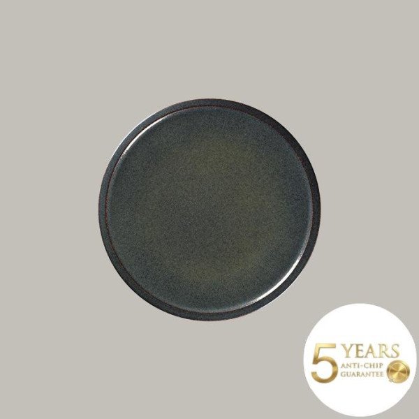 Teller coup flach aus Rakstone, handbemalt, 31,7 cm, 6 Stück, robust und alltagstauglich