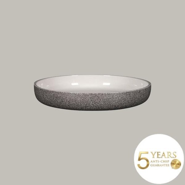 Teller tief mit geradem Rand aus Rakstone, handbemalt, Ø 27,8 cm, 2 Stück