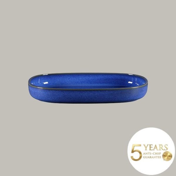 Platte tief mit geradem Rand aus Rakstone, handbemalt, 33,2x23,2 cm, 2 Stück