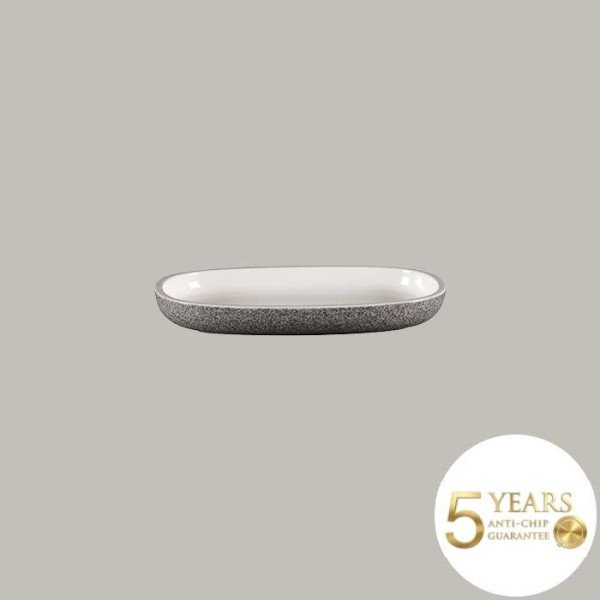 Teller flach mit geradem Rand aus Rakstone, 12er Set, handbemalt