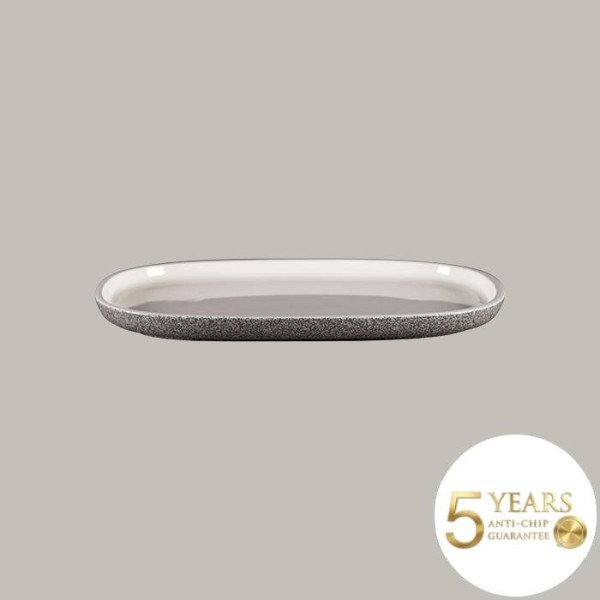 Platte mit geradem Rand aus Rakstone, 6-teiliges Set von RAK Porcelain – robust & handbemalt