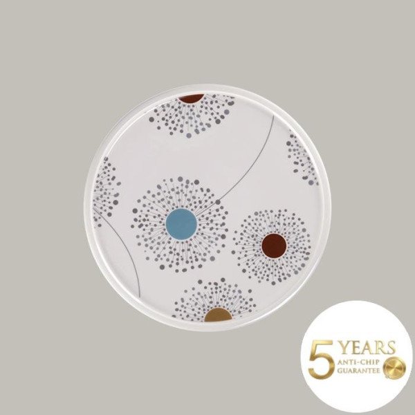 Teller coup flach aus Rakstone, handbemalt, 31,7 cm, 6 Stück, robust und alltagstauglich