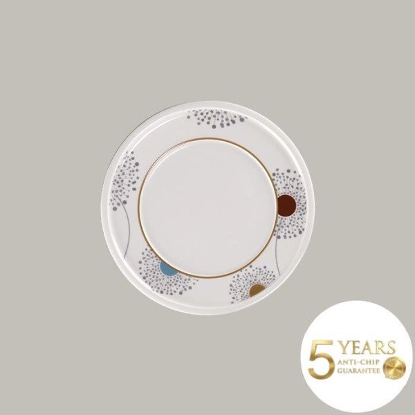 Teller flach mit Rand aus Rakstone, 12er Set, Ø 27,6 cm, handbemalt – RAK Porcelain