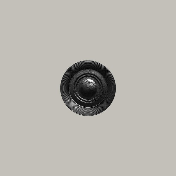 Untertasse Edge aus robustem Porzellan in Anthrazit-Schwarz, 12 Stück, Ø 17 cm