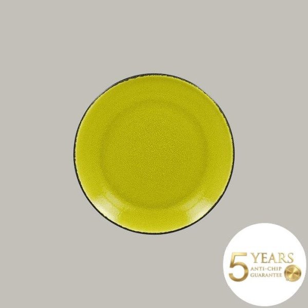 Teller coup flach aus Porzellan – Fire Serie mit handgefertigtem Dekor, 12 Stück