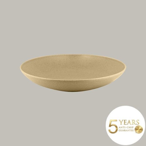 Teller coup tief aus Porzellan, 12-teilig, Genesis Kollektion von RAK Porcelain – Mandelbeige, Kakaobraun, Rinde-Braun