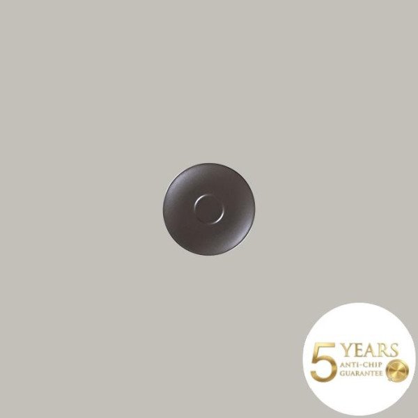 Untertasse Genesis aus Porzellan, 12 Stück, handgefertigt, in Mandelbeige, Kakaobraun & Rinde-Braun