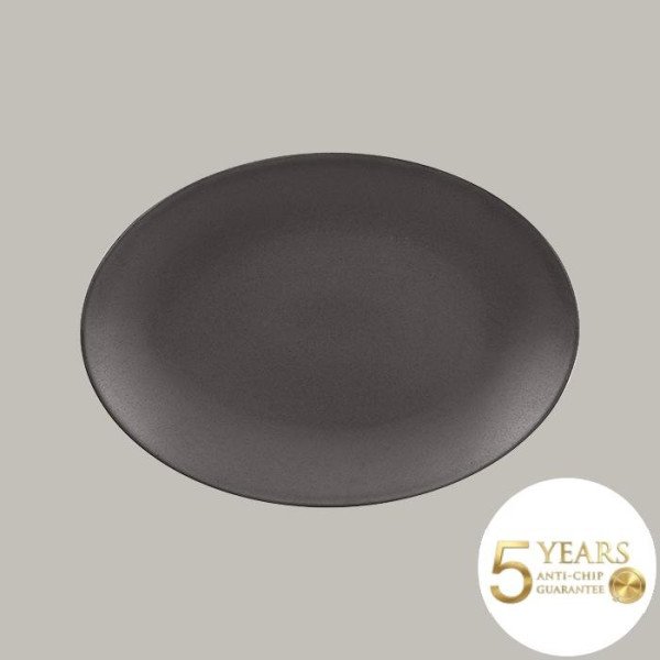 Teller coup flach aus Porzellan, 6er Set, oval, Genesis Kollektion