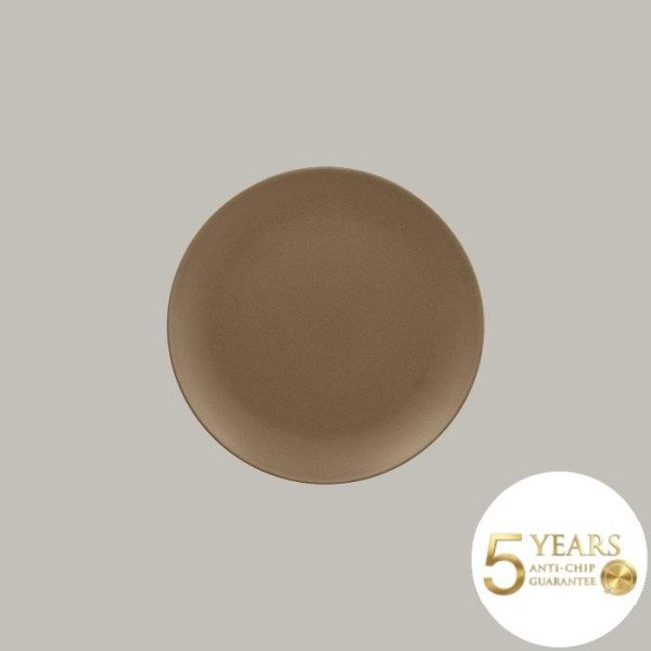 Teller coup flach aus Porzellan, 12-teilig, Genesis Kollektion von RAK Porcelain – langlebig & handgefertigt in Mandelbeige, Kak