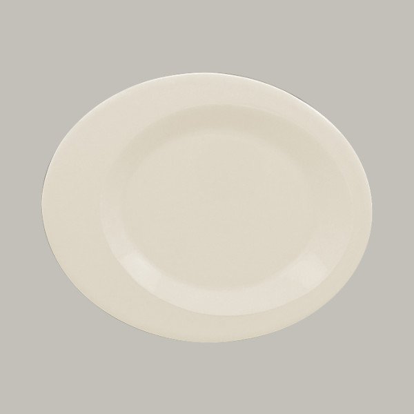 Teller flach mit Rand aus Porzellan, oval, 12er Set – RAK Porcelain