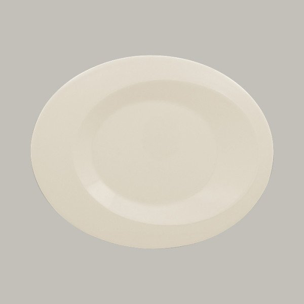 Teller flach mit Rand aus Porzellan, oval, 25 cm – Serie Giro von RAK Porcelain