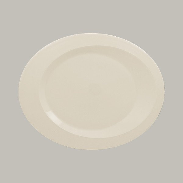 Teller flach mit Rand aus Porzellan, oval, 34,2x27,3 cm, 12 Stück - RAK Porcelain