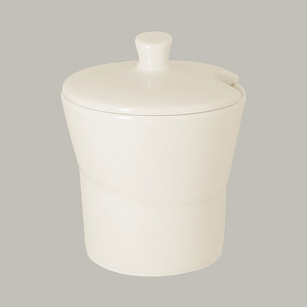 Zuckerdose aus Porzellan, asymmetrisch oval – Serie Giro von RAK Porcelain