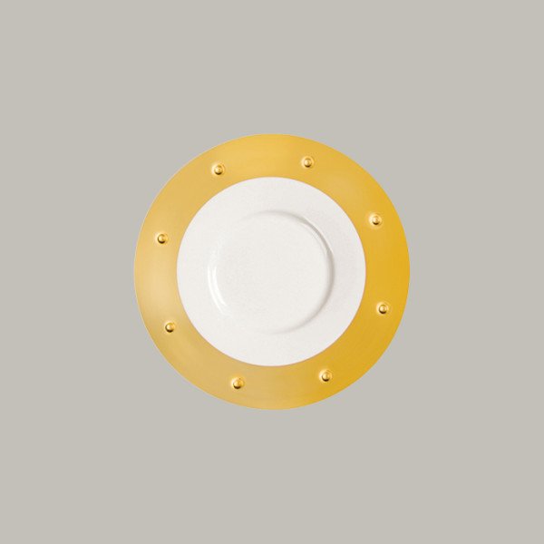 Teller flach mit Rand aus Porzellan, 6er Set, Ø 30,5 cm – RAK Porcelain Opulence Golden Ultra