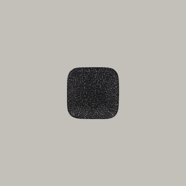 Teller flach quadratisch 15 cm aus Porzellan in Rot-Schwarz – RAK Porcelain Fusion Kollektion