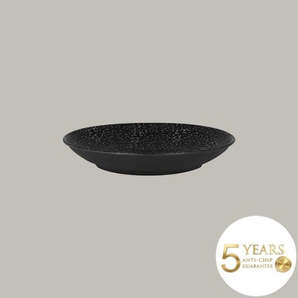 Teller coup tief aus Porzellan, 12-teilig, rot-schwarz, asiatisch inspiriert