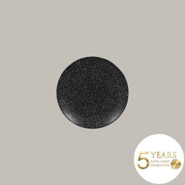 Teller coup flach aus Porzellan, 12-teilig, rot-schwarz, asiatisch inspiriert