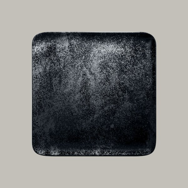 Teller flach aus der Karbon Serie – 6er Set quadratisch, anthrazitfarben