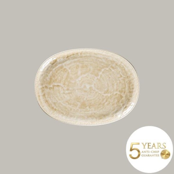 Flacher ovaler Speiseteller aus Rakstone, 32x24 cm, 6er-Set, 5 Jahre Garantie