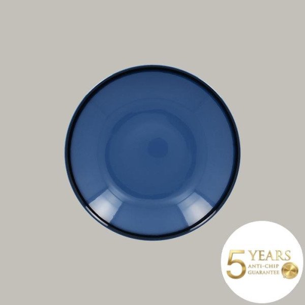 Teller coup tief aus Porzellan, 12-teilig, Ø 25,9 cm, in frischen Farben mit feiner schwarzer Linie