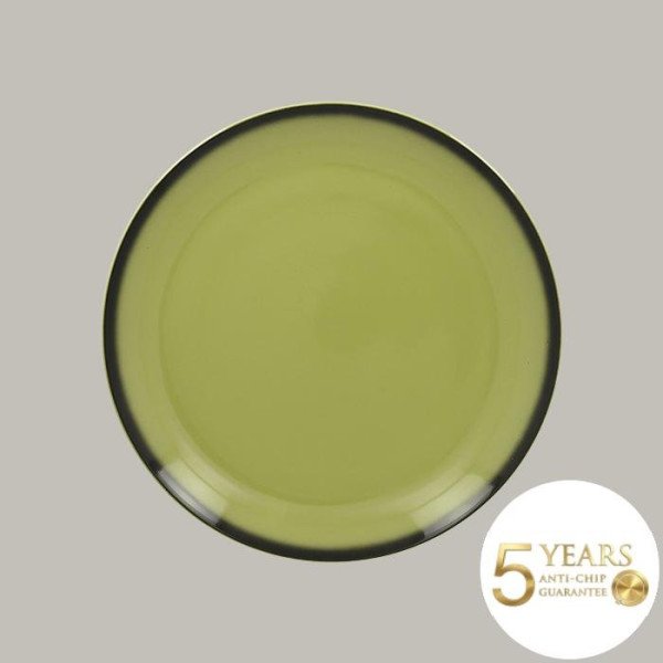 Teller coup flach aus Porzellan, 6er Set, Ø 30,7 cm, farbenfroh mit feiner schwarzer Linie