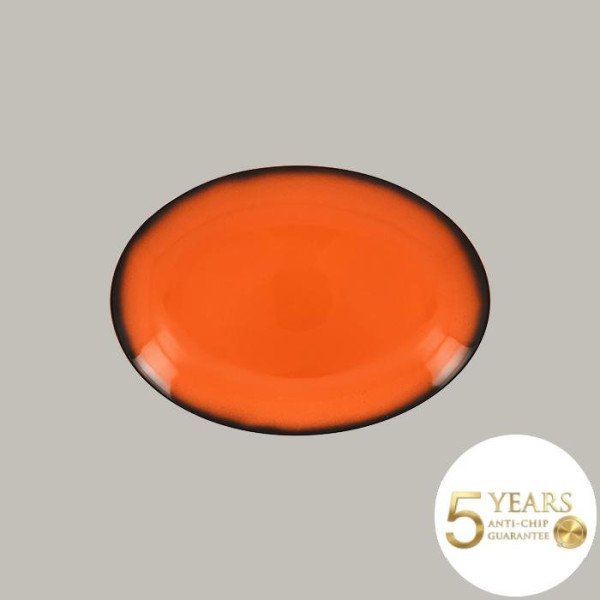 Teller coup flach aus Porzellan, 12-teilig, oval, farbig mit schwarzer Kontur – RAK Porcelain